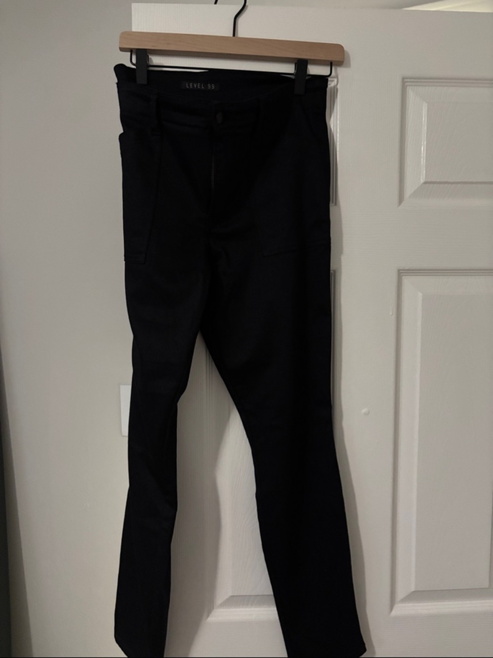 Level 99 Black Slim Stretch Trousers